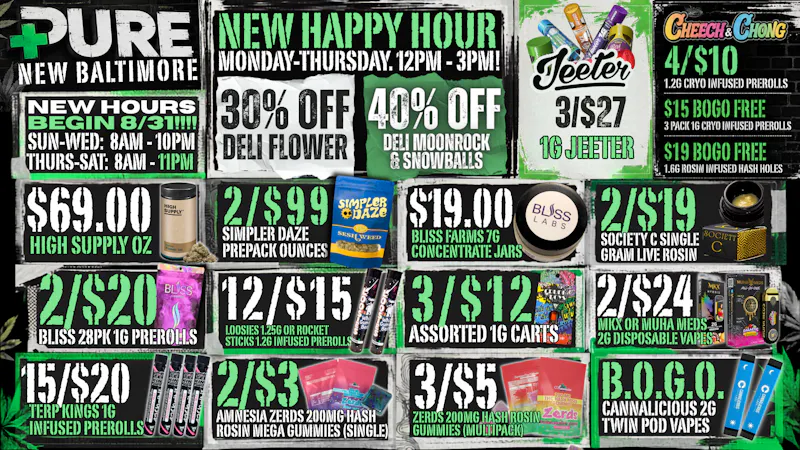 Pure Cannabis Outlet - New Baltimore 🔥 HAPPY HOUR = HAPPIER PRICES 🔥