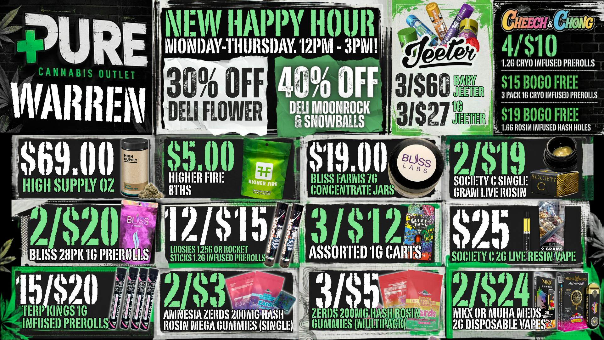 Pure Cannabis Outlet - Warren 🔥 MONDAY JUST GOT A LITTLE HAPPIER 🔥