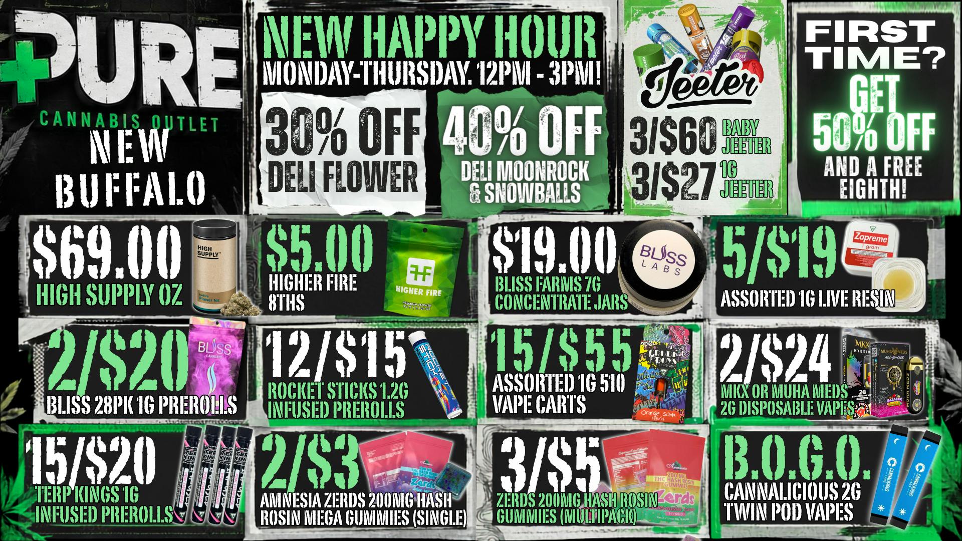 Pure Cannabis Outlet - New Buffalo 🌿 HAPPY HOUR IS BACK 12PM-3PM 🌿