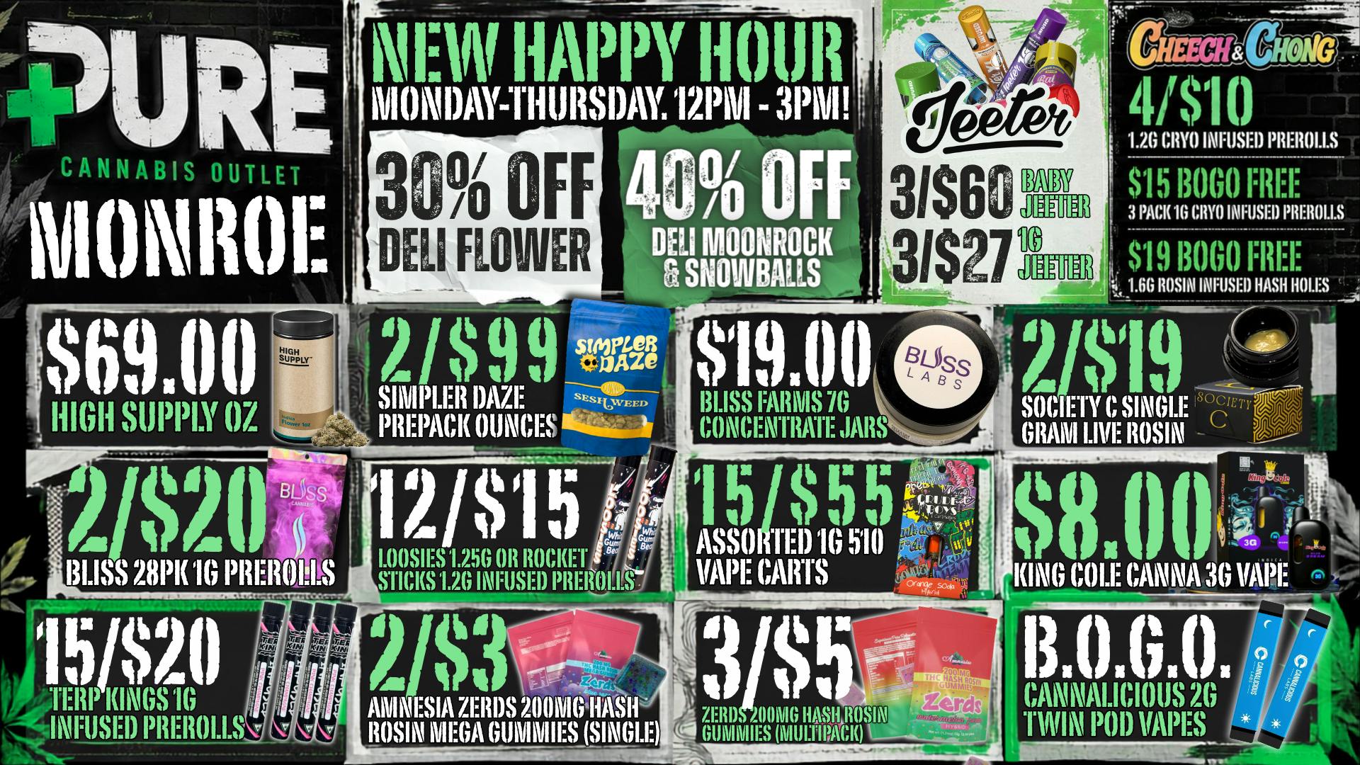 Pure Cannabis Outlet - Monroe 🌿 HAPPY HOUR IS BACK 12PM-3PM 🌿