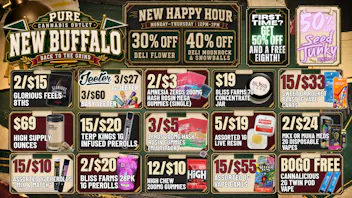 Pure Cannabis Outlet - New Buffalo BACK TO THE GRIND...BUT FIRST, IT'S HAPPY HOUR! 🔥