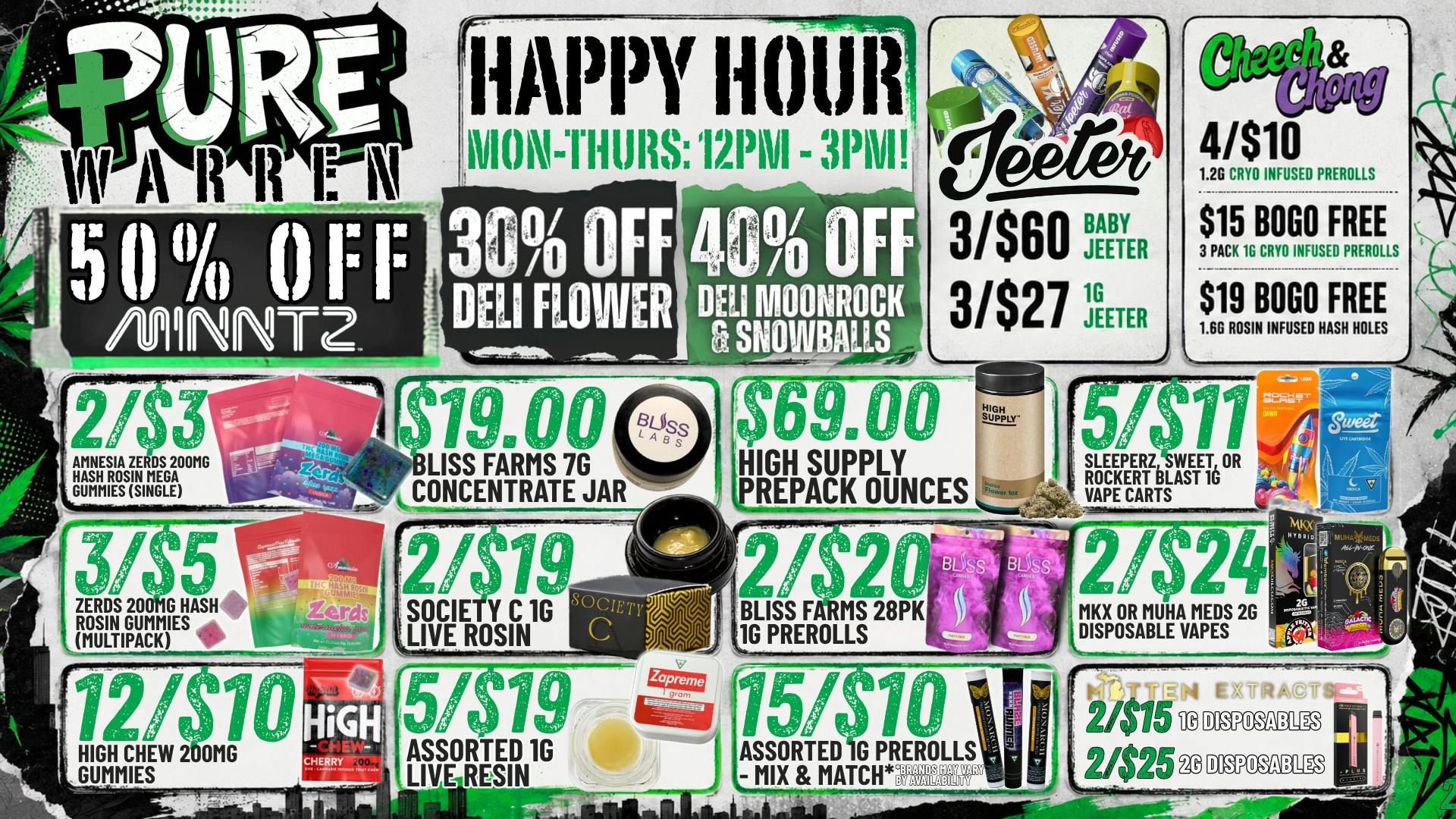 Pure Cannabis Outlet - Warren HAPPY HOUR IS HERE 🌿 SAVE BIG 12PM-3PM