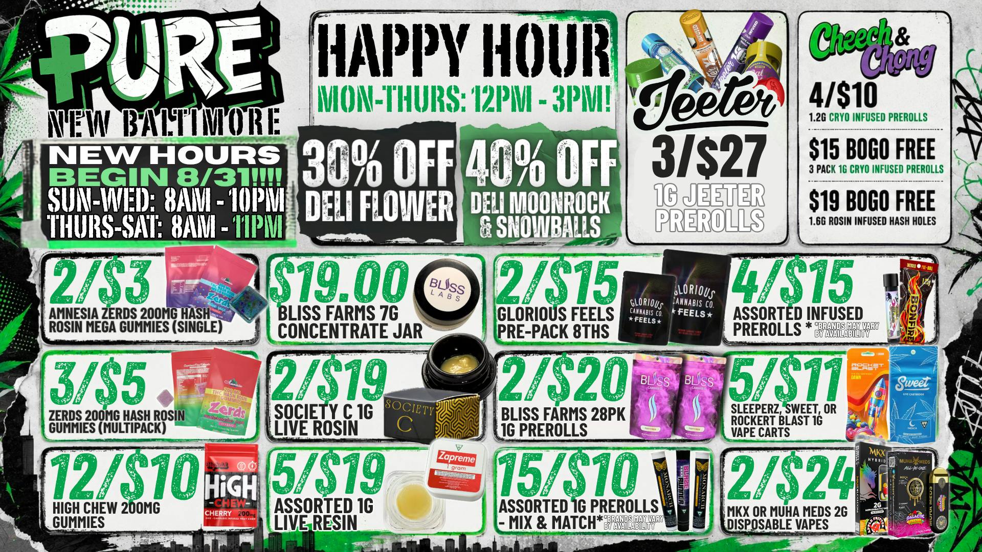 Pure Cannabis Outlet - New Baltimore HAPPY HOUR = BIGGER SAVINGS 🌿 12PM-3PM