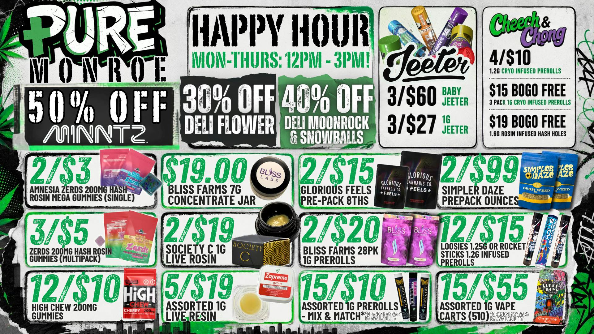 Pure Cannabis Outlet - Monroe HAPPY HOUR SAVINGS ARE CALLING 🌿 12PM-3PM