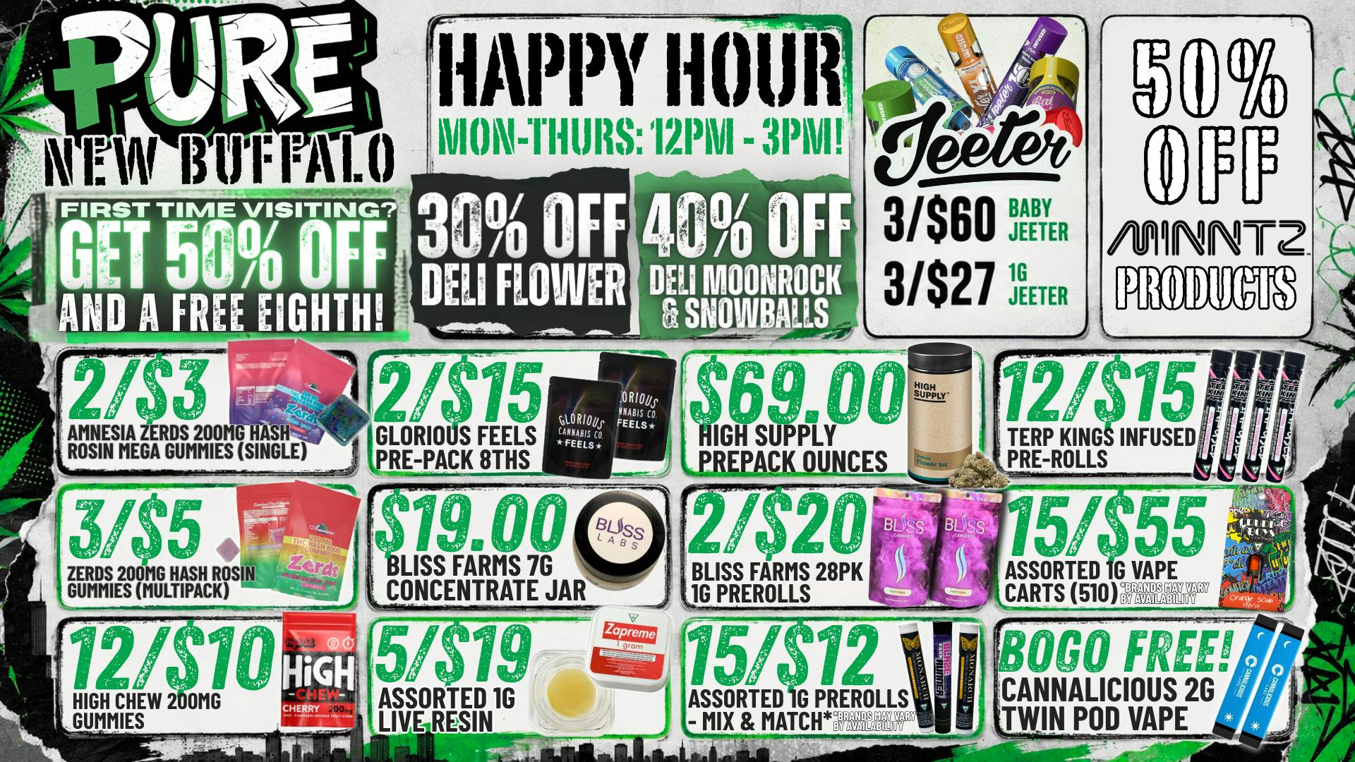 Pure Cannabis Outlet - New Buffalo HAPPY HOUR SAVINGS ARE CALLING 🌿 12PM-3PM