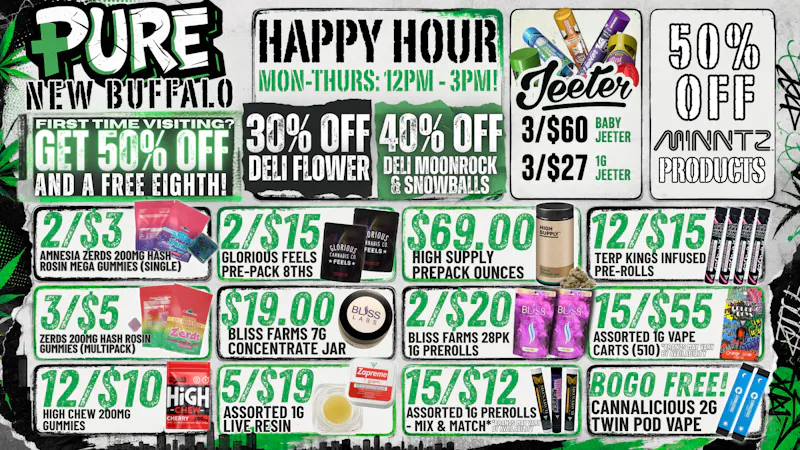 Pure Cannabis Outlet - New Buffalo HAPPY HOUR SAVINGS ARE CALLING 🌿 12PM-3PM