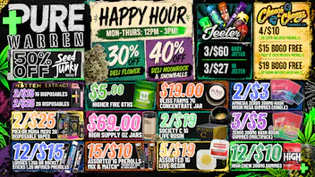 Pure Cannabis Outlet - Warren HAPPY HOUR 🔥 30% OFF FLOWER + 40% OFF MOONROCKS