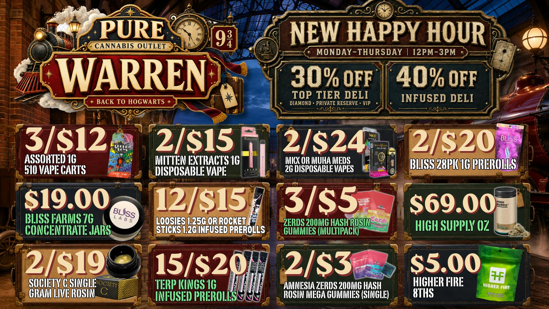 Pure Cannabis Outlet - Warren ⚡ WARREN’S BACK TO HOGWARTS: MAGIC STARTS HERE 🪄