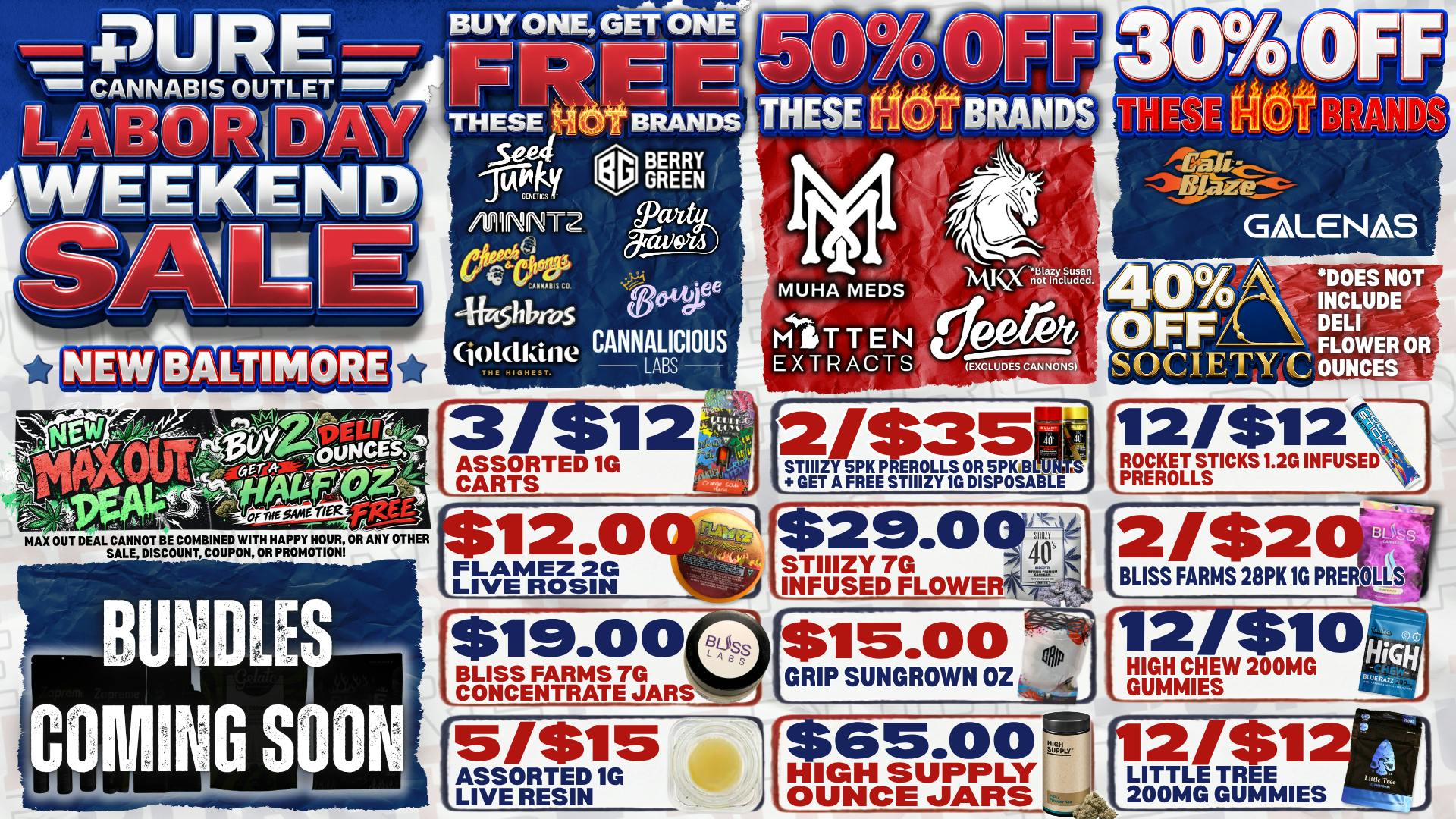 Pure Cannabis Outlet - New Baltimore 🔥 LABOR DAY BOGO + 50% OFF BRANDS! 🇺🇸