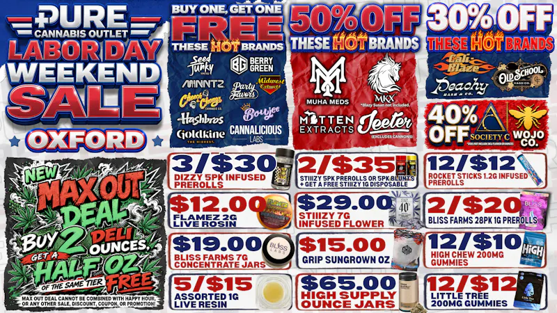 Pure Cannabis Outlet Delivery 🇺🇸 LABOR DAY BOGO + UP TO 50% OFF! 🔥