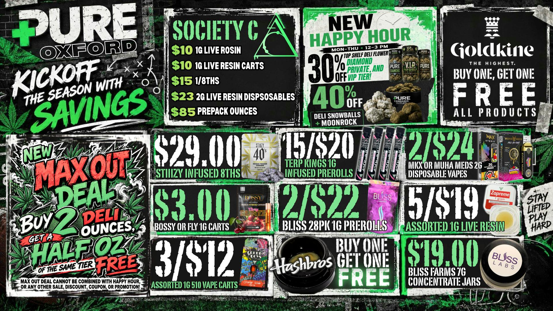 Pure Cannabis Outlet - Oxford 🏈 KICKOFF SAVINGS + BOGO FREE BRANDS!