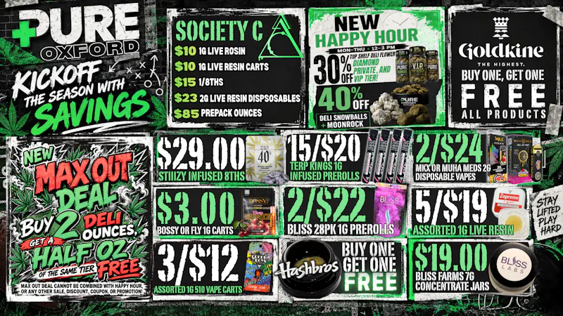 Pure Cannabis Outlet Delivery 🏈 KICKOFF SAVINGS + BOGO FREE BRANDS!