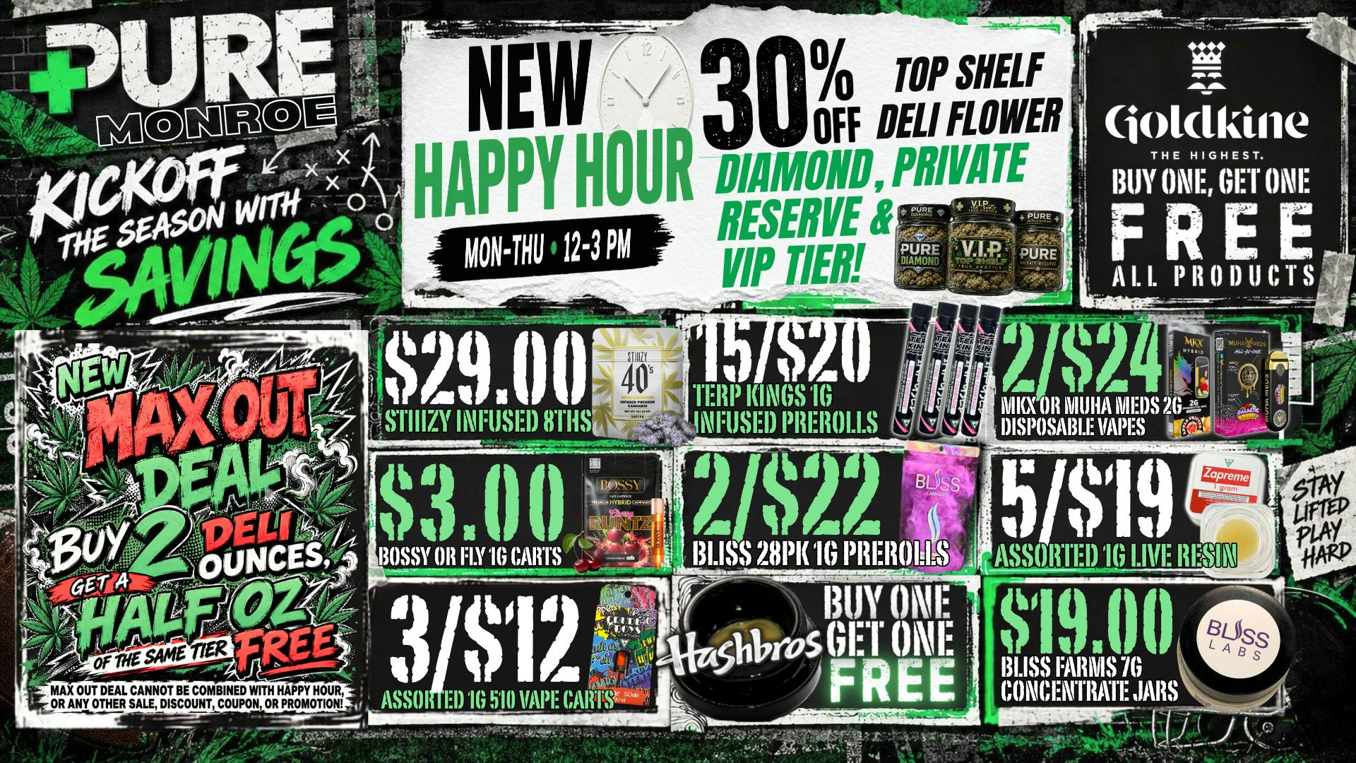 Pure Cannabis Outlet - Monroe 🏈 KICKOFF SAVINGS + BOGO FREE BRANDS! 🔥