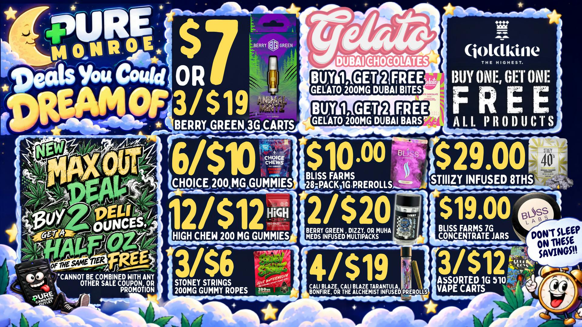 Pure Cannabis Outlet - Monroe 🌙 DEALS YOU COULD DREAM OF + MAX OUT!