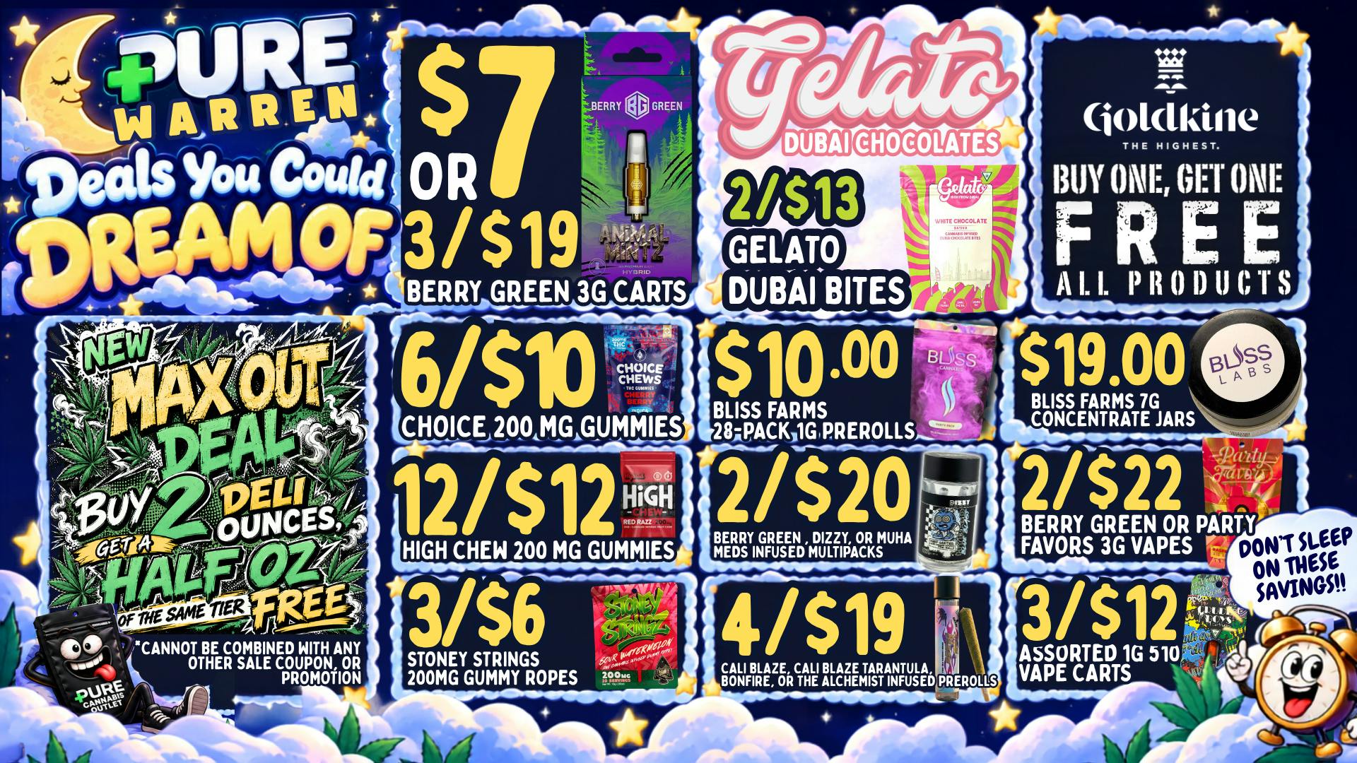 Pure Cannabis Outlet - Warren 🌙 DEALS YOU COULD DREAM OF + MAX OUT DELI 🌙