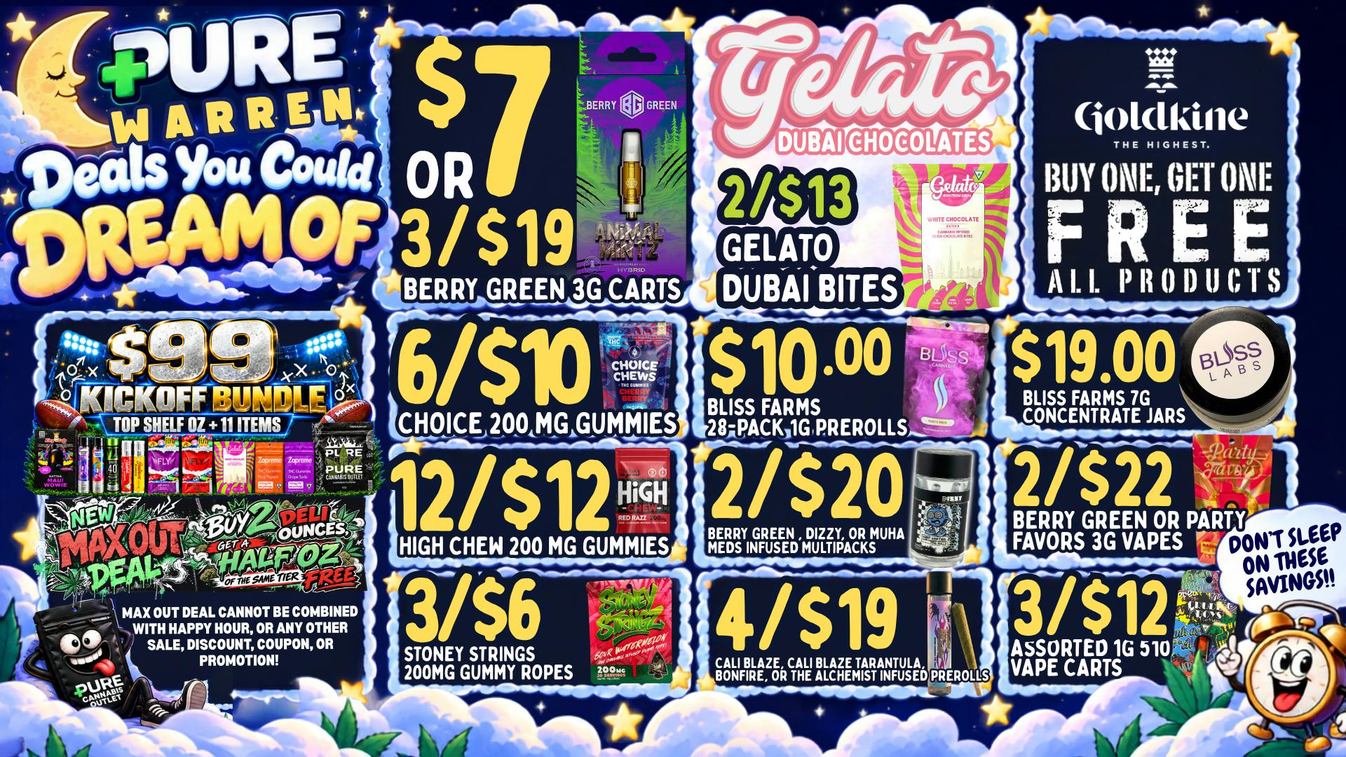 Pure Cannabis Outlet - Warren 🌙 DEALS YOU COULD DREAM OF + MAX OUT DELI 🌙