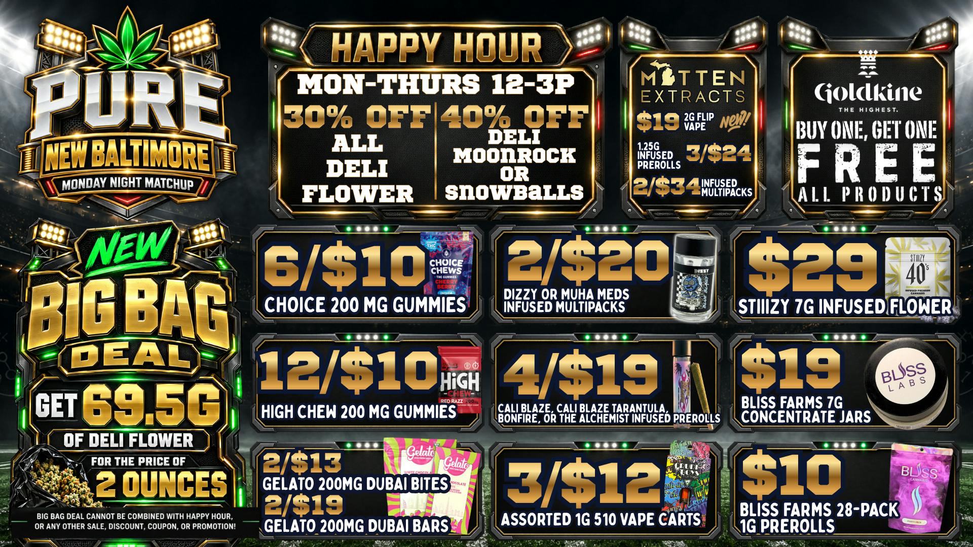 Pure Cannabis Outlet - New Baltimore 🏈 30% OFF ALL DELI FLOWER | HAPPY HOUR 12–3PM 🏈