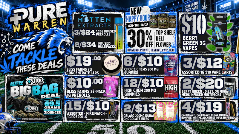 Pure Cannabis Outlet - Warren 💨 $10 BERRY GREEN 3G VAPES + MORE! 💨