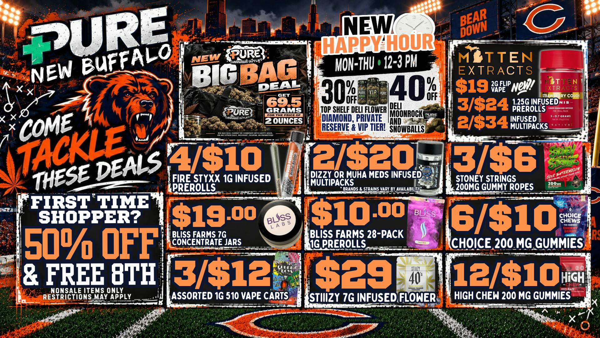 Pure Cannabis Outlet - New Buffalo 🏈 GAME DAY DEALS: $19 MITTEN EXTRACTS 2G VAPES!
