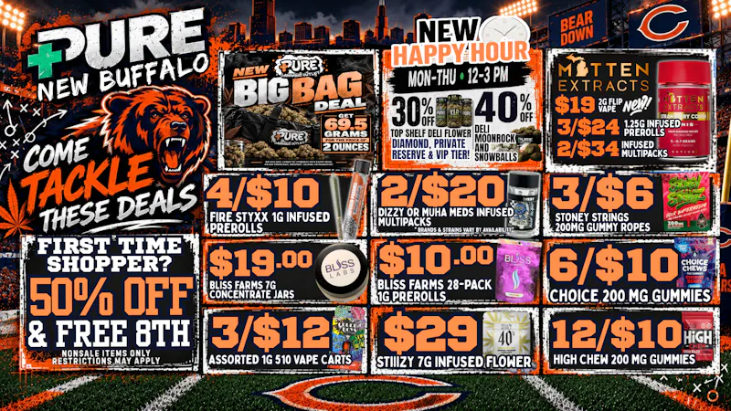 Pure Cannabis Outlet - New Buffalo 🏈 GAME DAY DEALS: $19 MITTEN EXTRACTS 2G VAPES!