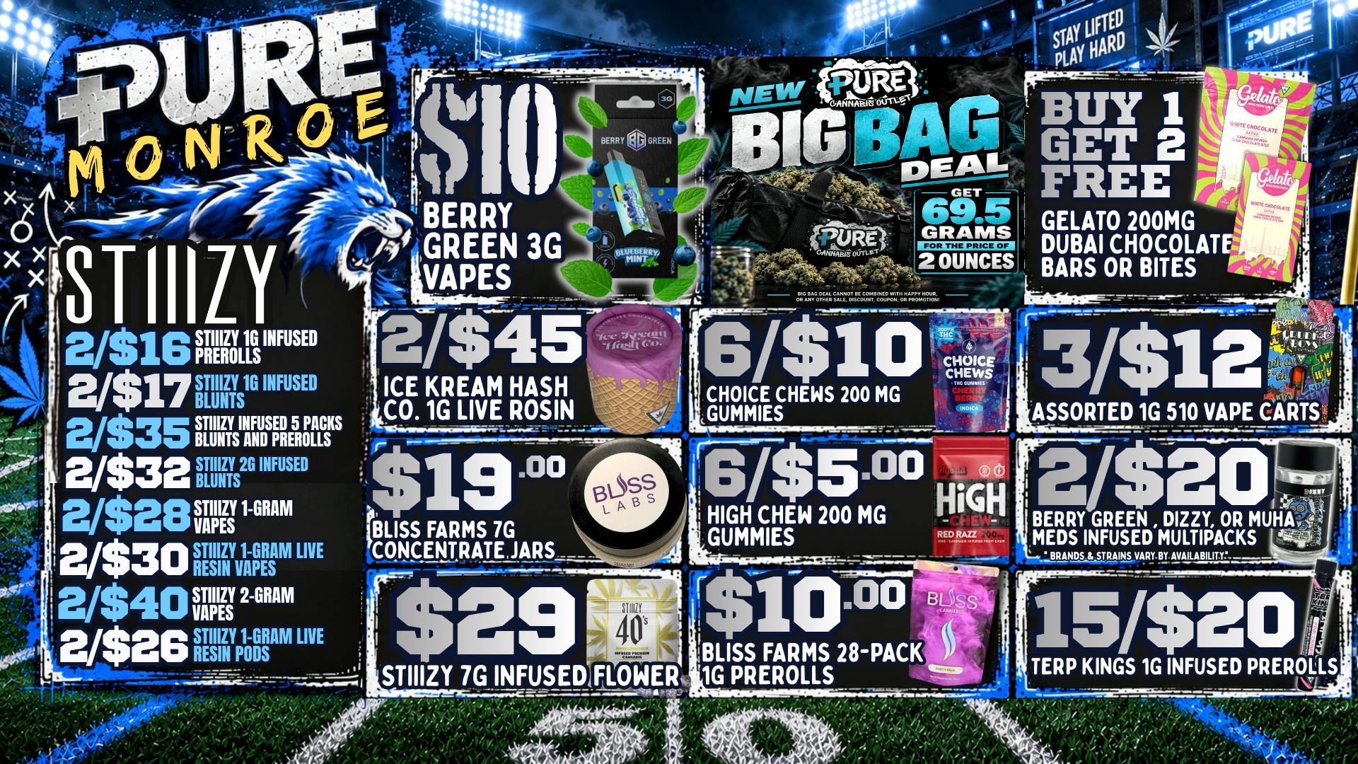 Pure Cannabis Outlet - Monroe 💨 STIIIZY TAKEOVER: VAPES, BLUNTS + PREROLLS!