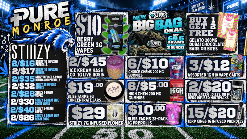 Pure Cannabis Outlet - Monroe 💨 STIIIZY TAKEOVER: VAPES, BLUNTS + PREROLLS!