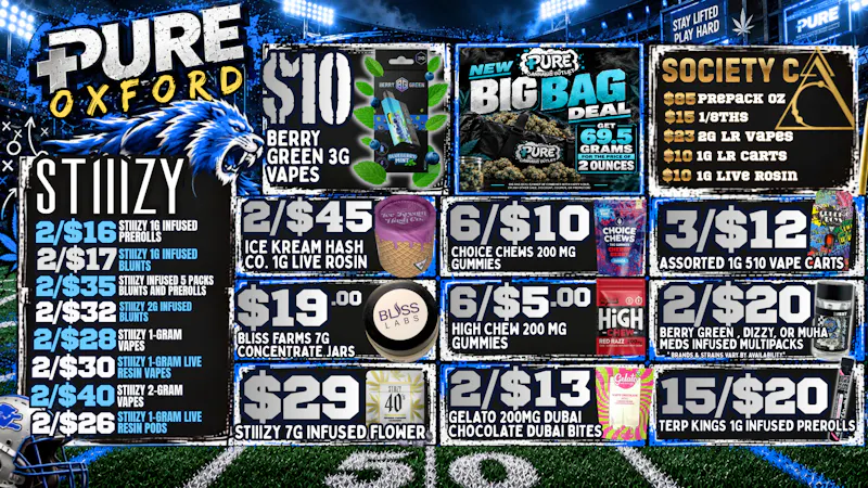 Pure Cannabis Outlet - Oxford 🏈 TACKLE THESE DEALS: STIIIZY + BIG BAG!