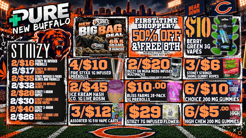 Pure Cannabis Outlet - New Buffalo 🔥 2/$16 STIIIZY PREROLLS + $10 3G VAPES!