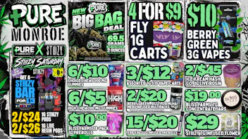 Pure Cannabis Outlet - Monroe 🔥 STIIIZY SATURDAY: BUY 2 PODS, GET A BAR 1¢!