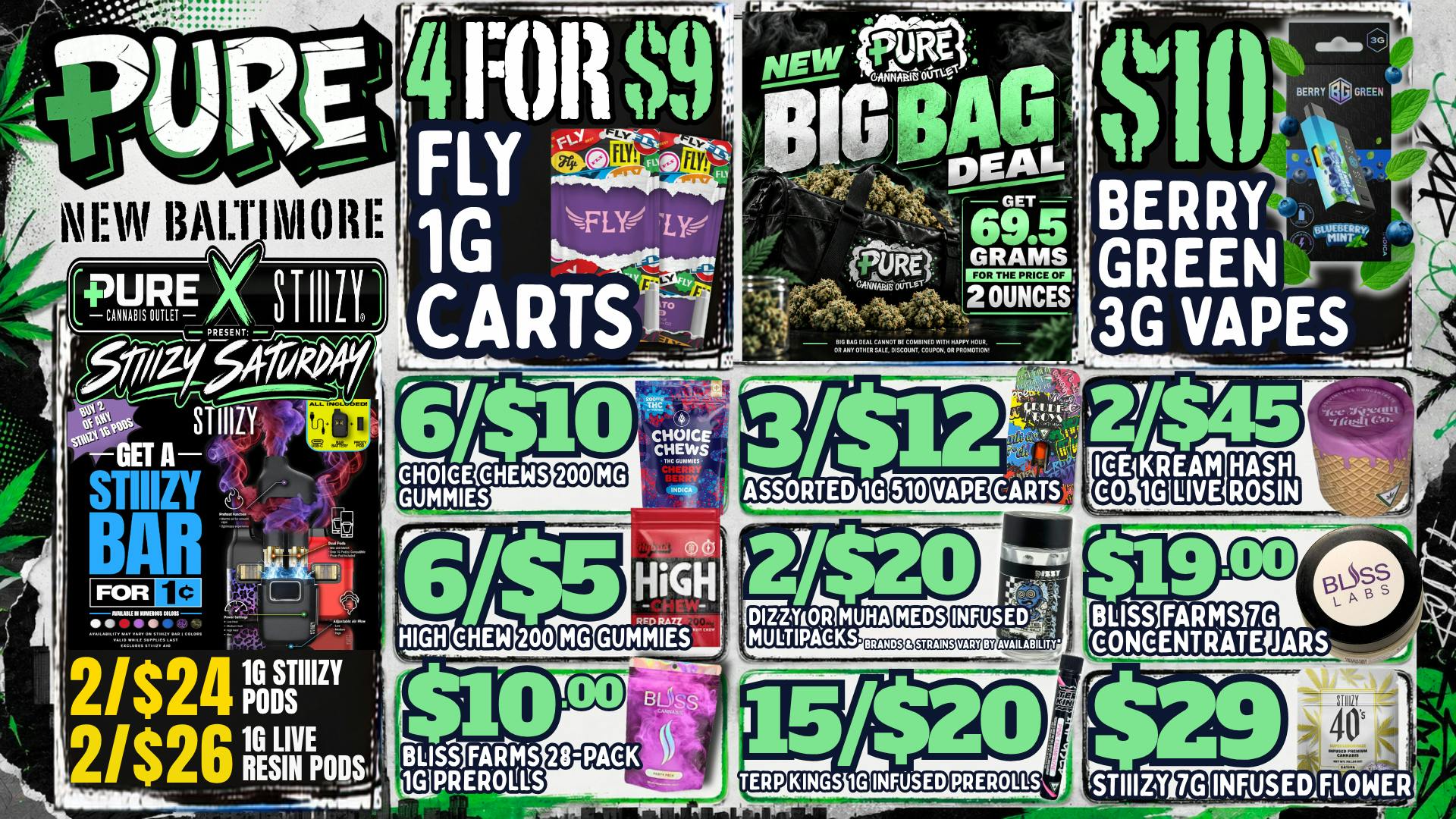 Pure Cannabis Outlet - New Baltimore 🔥 STIIIZY SATURDAY: BUY 2 PODS, GET A BAR 1¢!