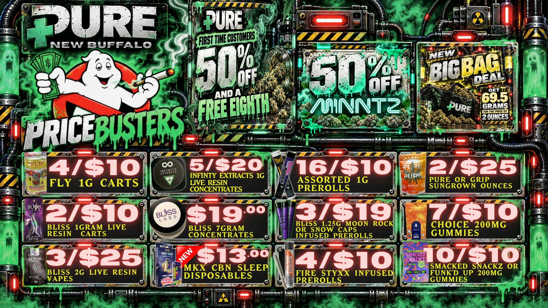 Pure Cannabis Outlet - New Buffalo 👻 PRICEBUSTERS: 3/$25 BLISS 2G LIVE RESIN VAPES