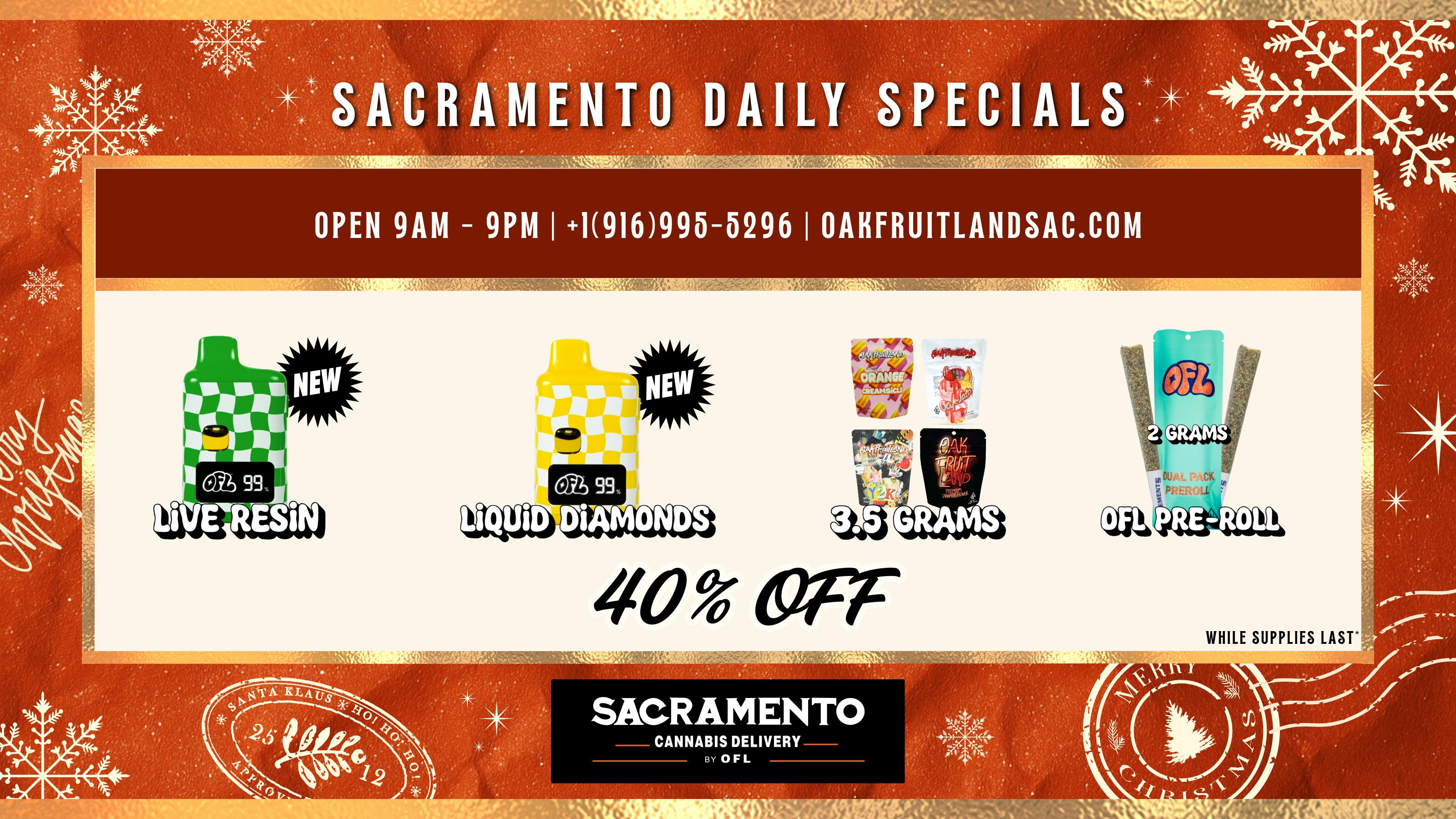 Sacramento Cannabis Delivery By OFL - Citrus Heights 40%+ OFF Oakfruitland Everyday