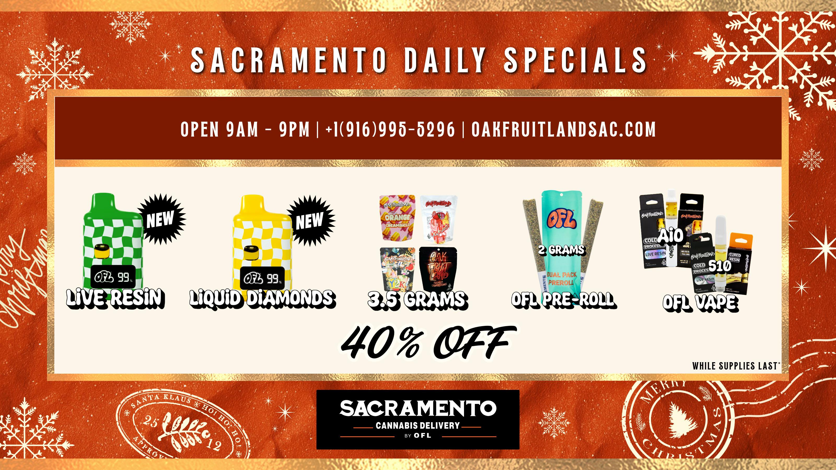 Sacramento Cannabis Delivery By OFL - Citrus Heights 40%+ OFF Oakfruitland Monday