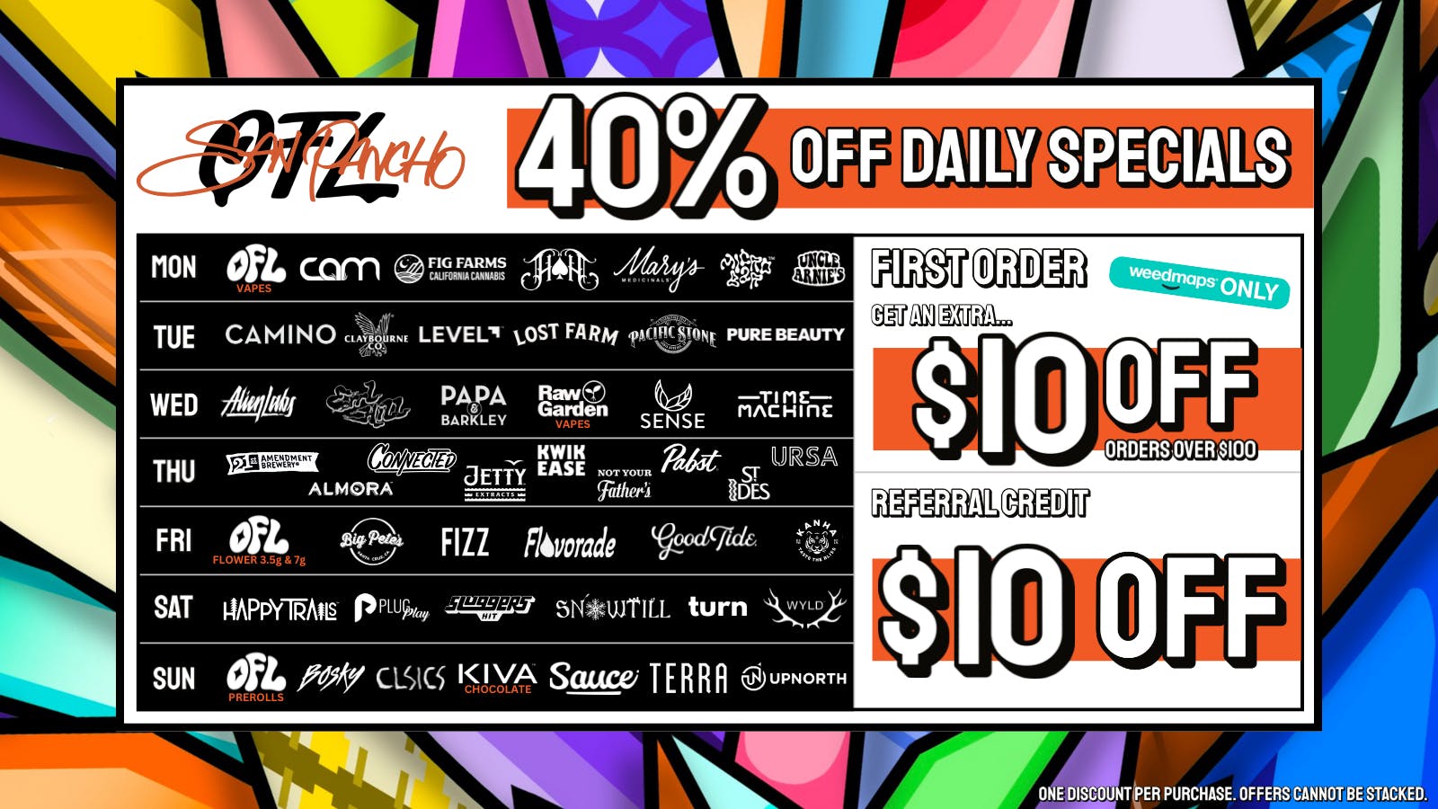 San Pancho Club by OFL 40% OFF Daily Specials - Wednesday