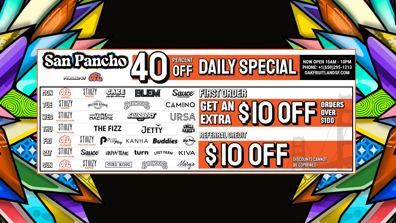 San Pancho Delivery by OFL 40% OFF Daily Specials - Thursday