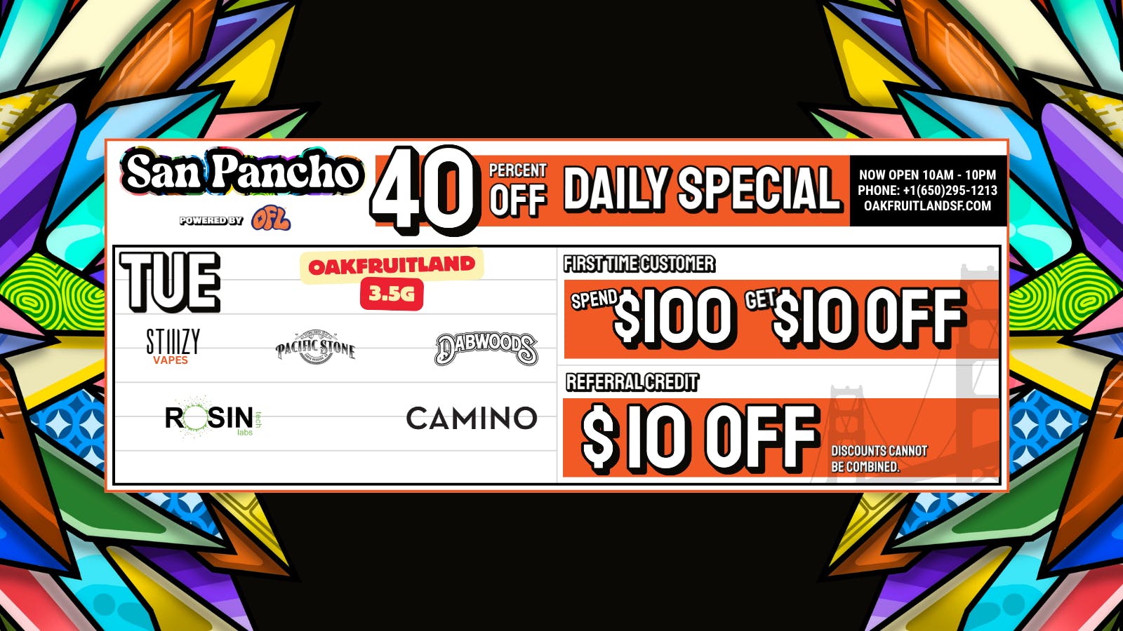 San Pancho Delivery by OFL 40% OFF Daily Specials - Tuesday