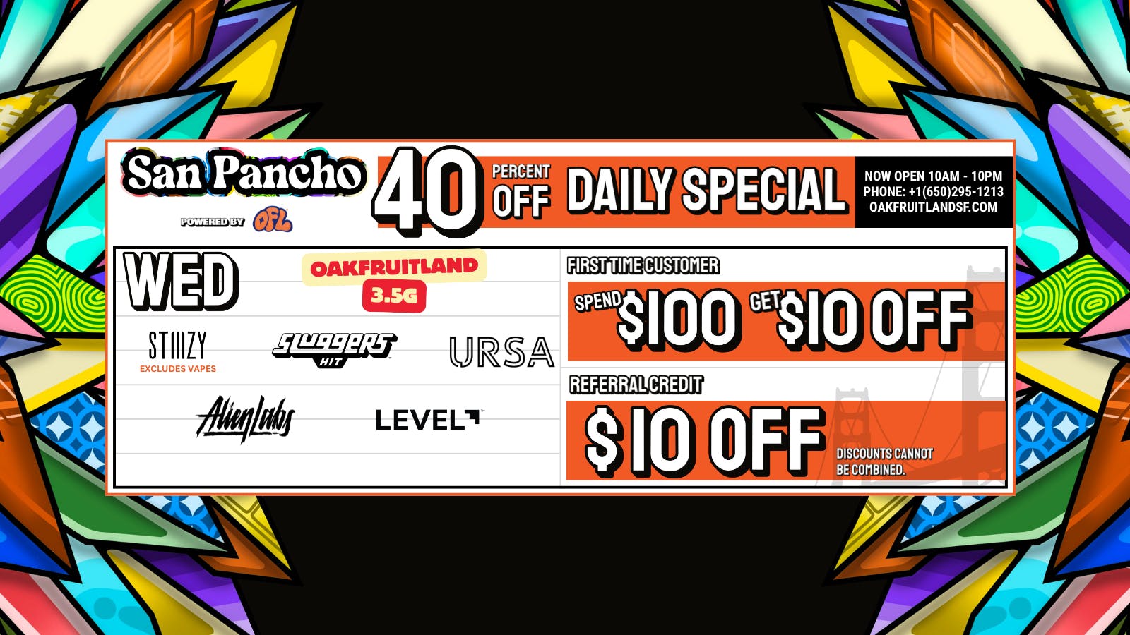 San Pancho Delivery by OFL 40% OFF Daily Specials - Wednesday