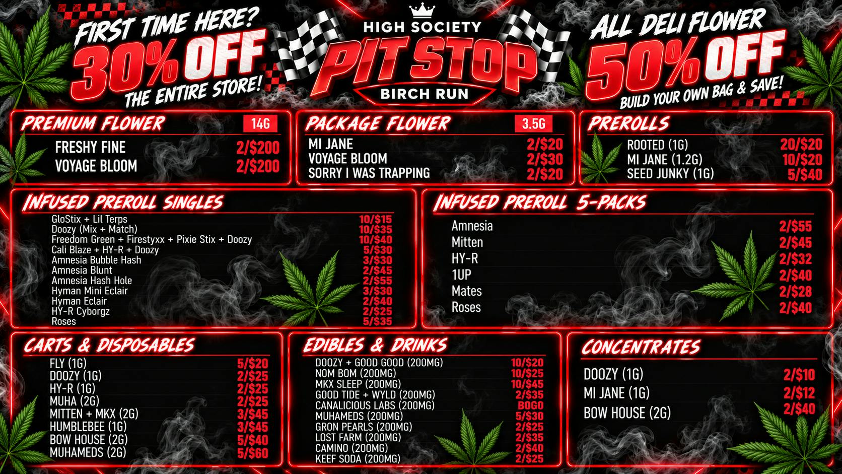 High Society Weed Dispensary Outer Birch Run 🔥🍃PIT-STOP BIRCH RUN OUTLET DEALS⛽💨