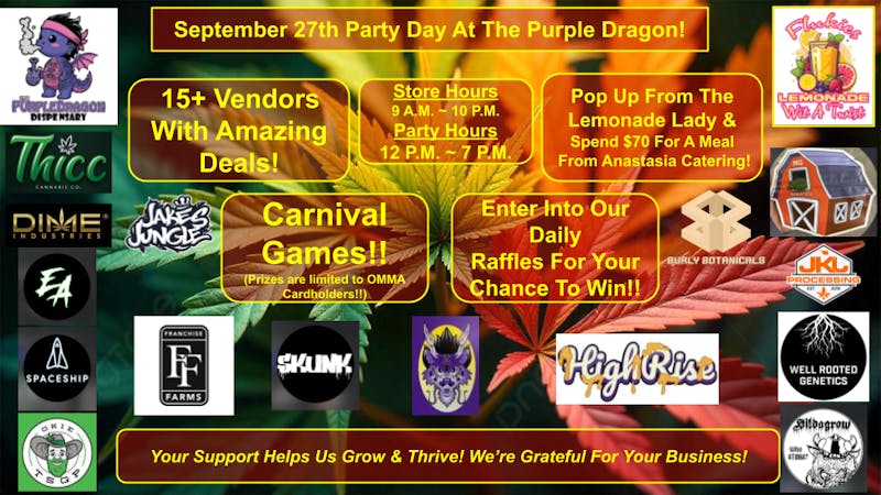 The Purple Dragon September 27th Party Day!!