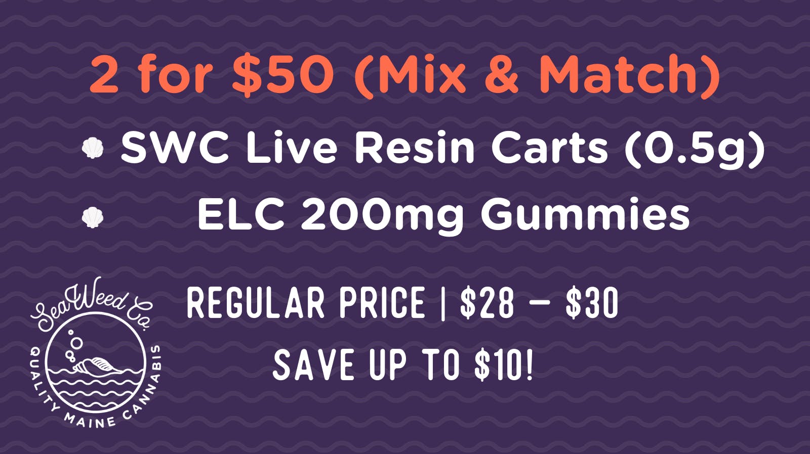 SeaWeed Co - Portland 2 for $50!!! (Mix & Match)