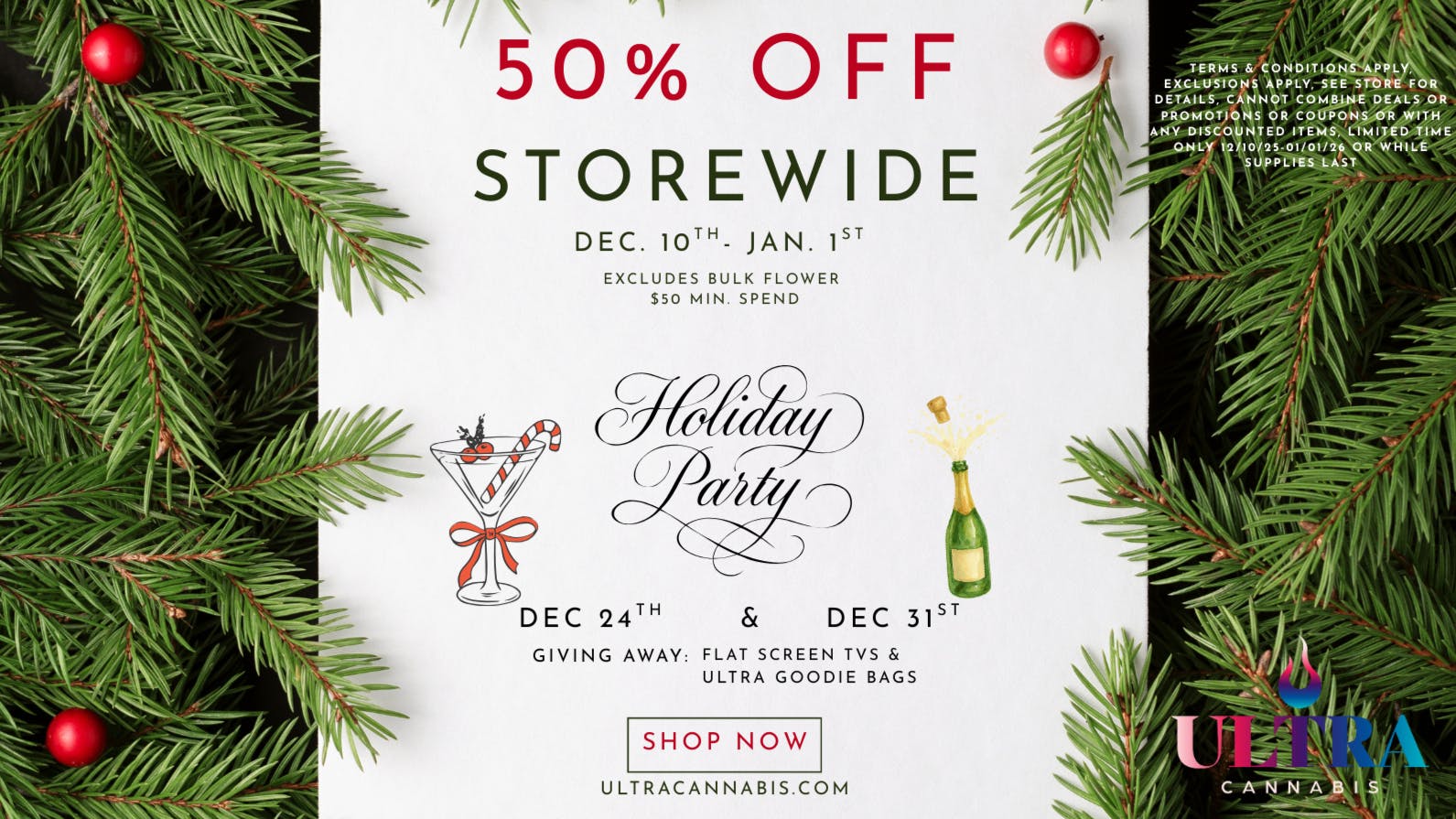 Ultra Cannabis - Recreational & Medical 50% OFF HOLIDAY SALE