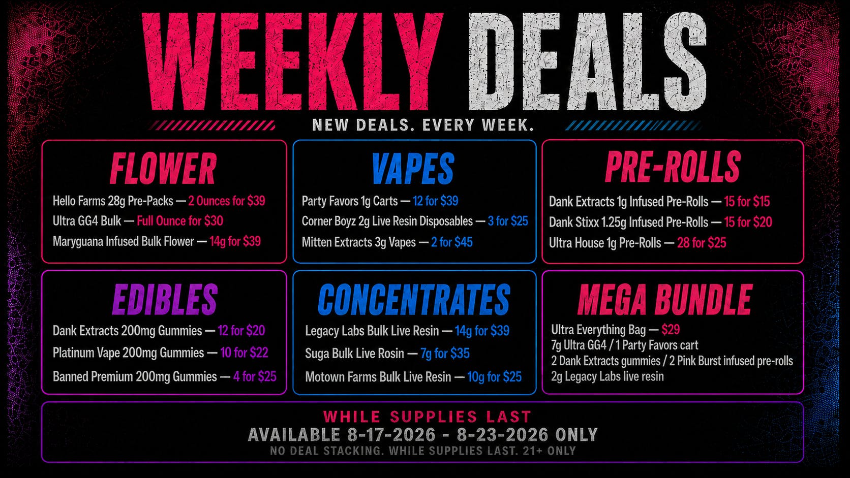 Ultra Cannabis - Recreational ULTRA AUGUST WEEK 3 BLOWOUT!