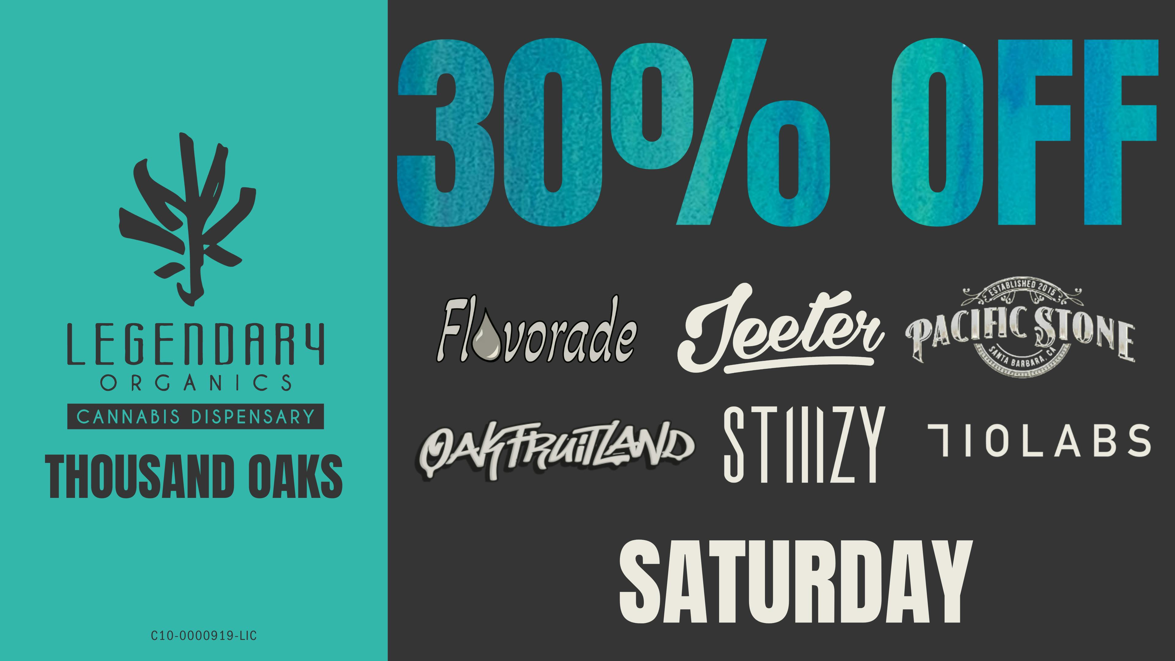 Legendary Organics 30% OFF STIIIZY, JEETER, 710 LABS, OAKFRUITLAND