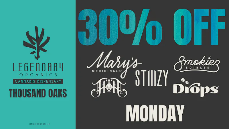 Legendary Organics 30% Off STIIIZY, DROPS, MARY'S MEDICINALS AND MORE