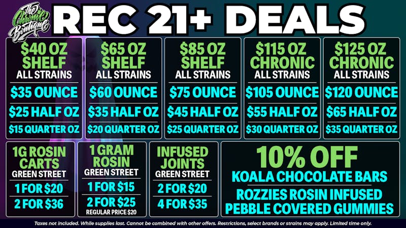 The Chronic Boutique - Pikes Peak $40 OZ NOW $35 | $20 1G ROSIN CART | $15 1G ROSIN