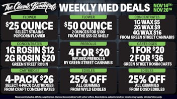 The Chronic Boutique - Pikes Peak 🌿 WEEKLY MED DEALS $5G WAX, $25 SELECT POPCORN OZ