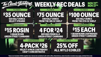 The Chronic Boutique - Pikes Peak ‼️ WEEKLY REC DEALS: $35 OZ, 25% OFF WYLD, & MORE
