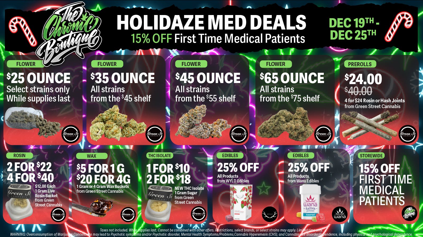 The Chronic Boutique - Pikes Peak 🎁🌿 Holidaze Med Deals: $25 OZ, $5G Wax + MORE