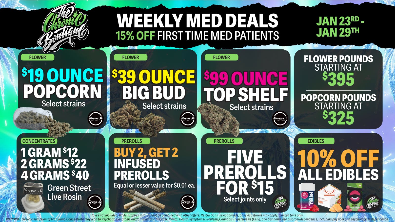 The Chronic Boutique - Pikes Peak ❄️ EPC POUNDS $325 🔥 $99 TOP SHELF OZ ⚡️ + MORE