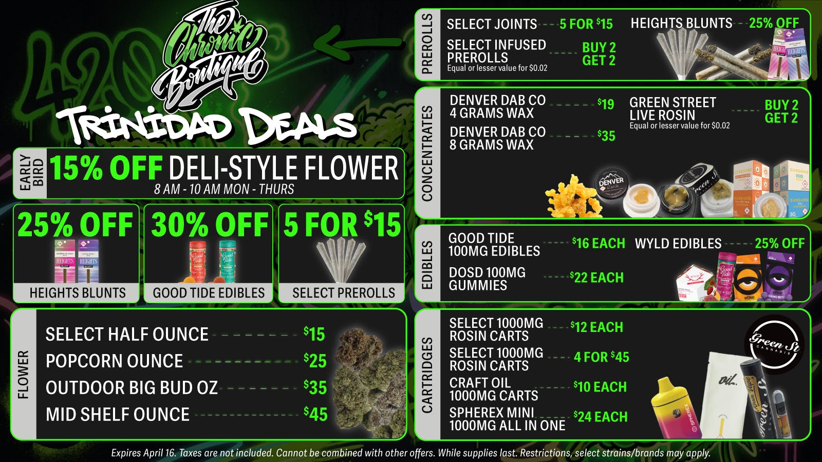 The Chronic Boutique - Trinidad 🌿 Select $25 OZ 🔥 25% Off Heights Blunts 💨